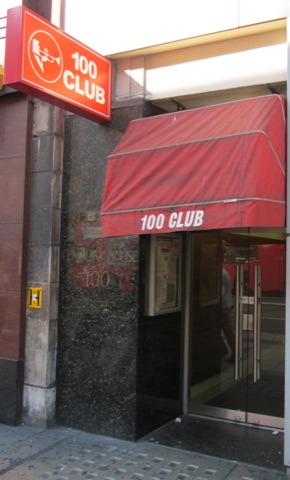 Doorway of the en:100 Club at 100 Oxford Street, London, a legendary venue for swing music and in the development of punk rock