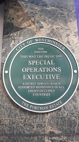The SOE plaque at 64 Baker Street