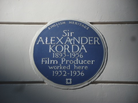 The plaque to Alexander Korda