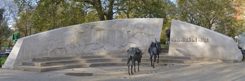 Animals in War Memorial in London, England