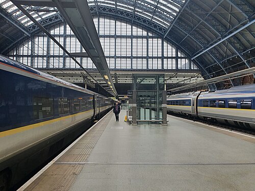 The train shed of St Pancras International: Barlow's iron roof over the platforms