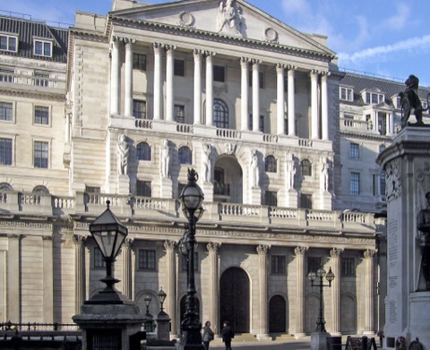 The Bank of England in Threadneedle Street , London