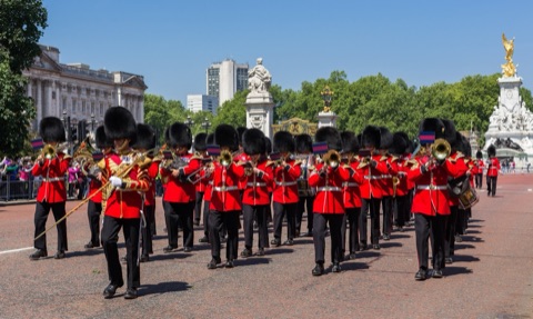The Band of the Welsh Guards at Buckingham Palace