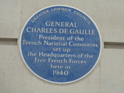 The plaque to Charles de Gaulle