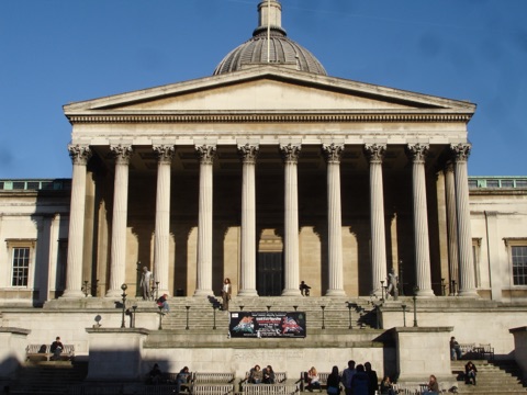 The portico of the Wilkins Building at University College London