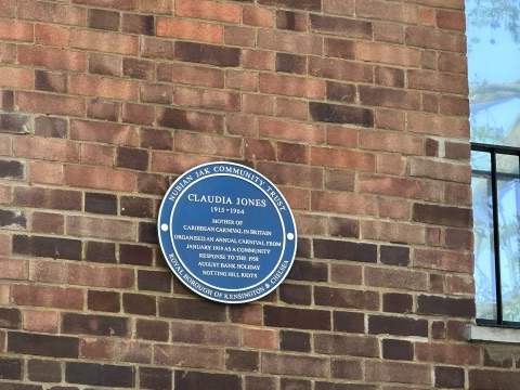The plaque to Claudia Jones