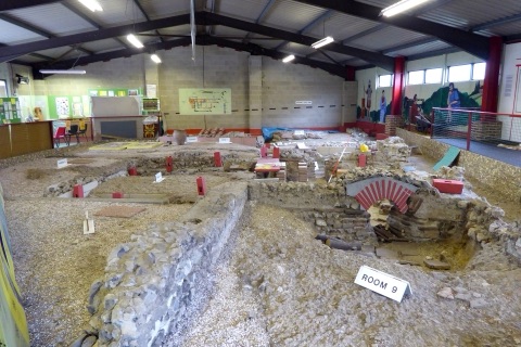 The excavated rooms of Crofton Roman Villa under their modern cover building