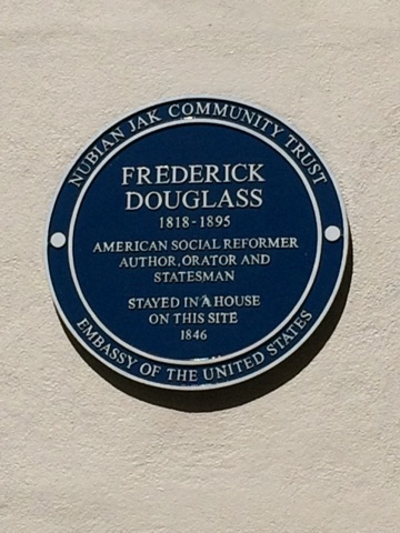 The plaque to Frederick Douglass on Nell Gwynn House