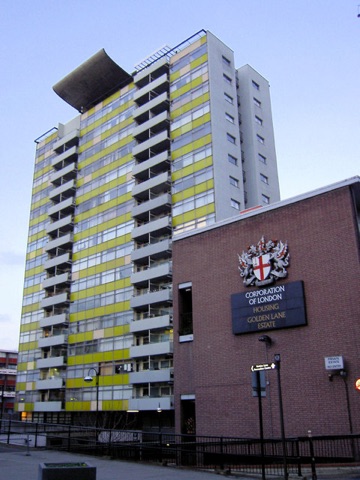 Gold Block Golden Lane estate from Fann Street
