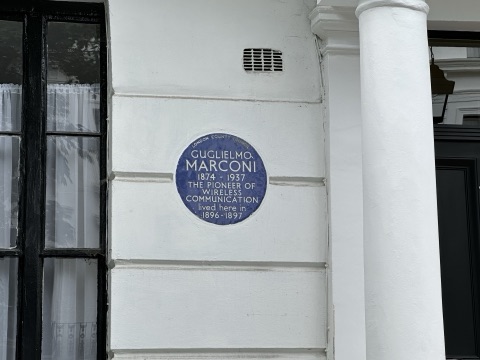 The plaque to Guglielmo Marconi