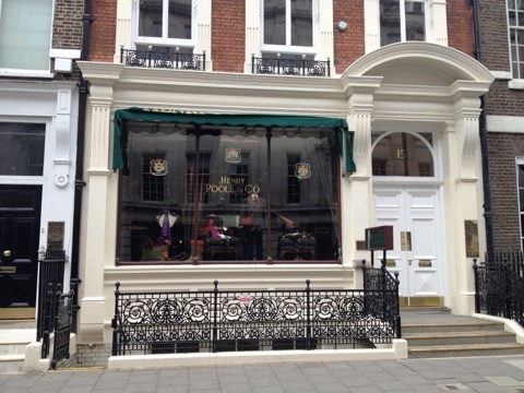 Shop of Henry Poole & Co on Savile Row in London, England