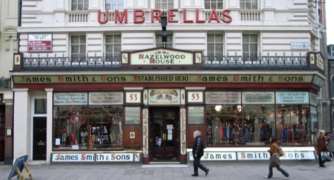 Umbrella shop in Oxford Street London , England