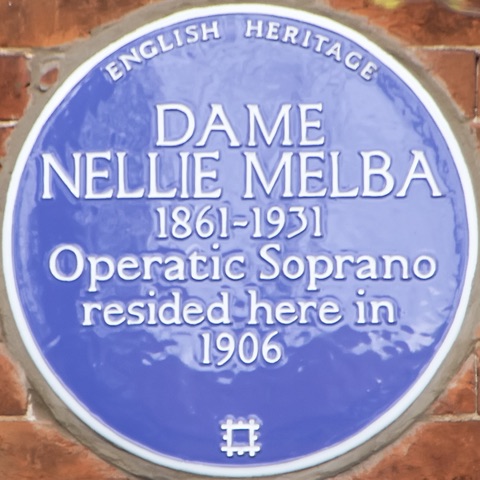 The plaque to Nellie Melba