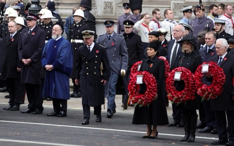 The Royal Family at the Cenotaph on Remembrance Sunday