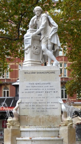 The statue of William Shakespeare in Leicester Square, City of Westminster