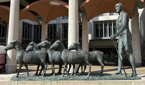 Paternoster (also known as Shepherd and Sheep or Shepherd with his Flock ) is a 1975 sculpture by Elisabeth Frink installed in Paternoster Square , City of London