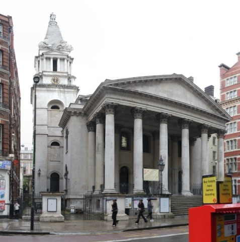 The 6th and final church on our Hawksmoor crawl. There's a rather odd stitching artefact in the bottom right, where one of the columns appears to drop in front of the ticket machine - some M. C. Escher