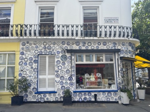 Summerill & Bishop's plate-covered shopfront on Portland Road