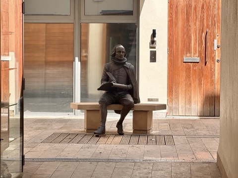 The Shakespeare statue at the site of the Theatre, Shoreditch