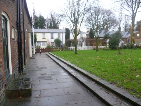 Vestry House Museum in Walthamstow Village, seen along the lane