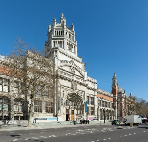 The southern entrance of the Victoria and Albert Museum in London, England