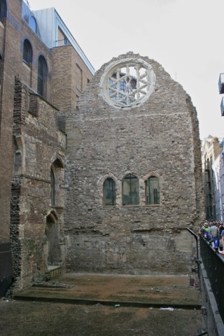The remains of Winchester Palace, London